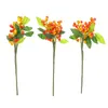 Dekoracyjne kwiaty 3 szt. Sztuczna choinka do wystroju jagód symulacja rozgałęziona mini na imprezę Els Home Festivals