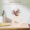 Vases White Ceramic Vase Boho Decor Dried Flower Holder Modern Floral Table Simple Dinning Centerpiece Ceramics Artistic