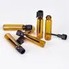 Bouteilles de rangement 1 ml Mini Amber Perfume Verre Vial petit échantillon Bouteille d'essai avec des bouchons noirs LX3652