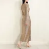 Casual jurken sanzhai jurk grensoverschrijdende 2024 lente en herfst niche design zachte taille geplooid