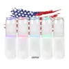 USA Warehouse Tea Beer Coffee Cup Borossilicate Clear 16oz Color Glass With Lid Sublimation Blanks