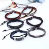Charm Bracelets Rope Weave Braided Leather Bracelet Vintage Style Diy Combination Set Stam Woven Men Drop Delivery Oteuz