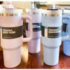 Stanisheit DHL bereit, 40 Unzen Tassen Becher mit Griffe isolierte Becher Deckel Stroh Edelstahl Kaffee Termos Tasse Populär GG1016 MFLR zu versenden