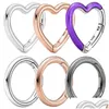 Loose Gemstones Original Rose Me Styling Round Purple Heart Connector Charm Diy Jewelry Fit 925 Sterling Sier Bead Bracelet Drop Deliv Dhixy