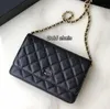 Mode av högsta kvalitet Women Designer Bag Classic Wallet On Chain Caviar Woc Bag Grained Shiny Calfskin Crossbody Bags Shoulder Purse