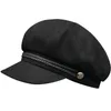 Stingy Brim Hats Vuxen Vinter Big Size Wool Octagonal Hat Män monterade BERET CAP GIRL FEEDNING NEWSYBOY 54CM 56CM 57,5CM 59CM 61CM 62CM Q240403
