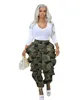 Women's Pants 2024 Camouflage Pocket Casual Ruffles Young Safaristy Style Nature Free High Waist Women Long Cross