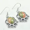 Unakite Earrings Silvers Overlay over Copper USA Size 55mm E3066 240320