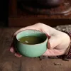 Tasses Saucers 1pcs chinois longquan céladon porcelaine chinois tasses à thé et bol sauceté 60 ml ge fût de café artisanal tasse de thé à la main