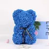 Fleurs décoratives Gift de la Saint-Valentin 25cm Rose Bear avec boîte Cadeaux en peluche artificiels pour Mom Girl Girld
