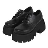 Dress Shoes Handmade Woman Punk Style Lady Hoge Heels Wedges Pumps Women Party Platform 34-41 8cm 9618 Black