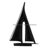 Decorative Objects & Figurines Sailboat Statue For Home Decor Nordic Abstract Scpture Resin Sailing Boat Figure Modern Decoration Drop Dhhiv