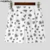 Incerun koreansk stil stiliga män shorts blommor tryckt lös casual elegant manlig allmatch som säljer s5xl 240407