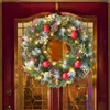Dekoratif çiçekler Noel çelenk ön el yapımı çelenkler ön kapı ışıkları pille güçlendirilmiş sürü festival dekorasyonlar g2