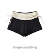 Farbblockierkante Kordelschnüre Falten Shorts für Frauen 2024 New American Fashion Spicy Girl Sexy Schnürung Slim Fit Heiße Hosen