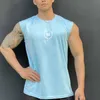 Summertime Mens Vest Casual Sports Tshirt Fitness Training Tank Top Gym Tshirt Man Quickdry Vêtements Top 240326