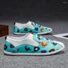 Casual Shoes Men's Canvas Summer Printed Mens Sneakers Lazy One Pedal Korean Trend