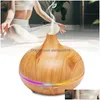 Huiles essentielles Diffusers Arôme Diffuseur Huile pour le bureau à domicile Mist cool Humidificateur Chambre calme avec ambiant Light Wafless Off Drop Dh9w0