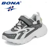 Casual schoenen bona 2024 ontwerpers lichte sneakers mesh ademende sportkinderen joggen wandelbestendig buitenkind