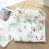 Home Clothing Kisbini Leaf Watermelon Printed Women Pajamaze Zestaw PURE BAWIEŃ BOTALNY BUTUNEK KARTUN