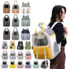 Cat Carriers Crates Hus Portable Breattable Cat Bag Oxford Tyg Scratch Pet för utomhusryggsäck Foldning H240407