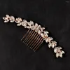 Hair Clips Classical Women's Bun Coiffure Rattan Rhinestone Welding Shaped Comb Wedding Styling Bridal Headdresses