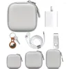 Förvaringspåsar läder EVA Digital Box Portable Hard Shell Gadget Bag Earphone Charger Case Data Cable U Disk Organizer