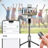 Microphones Gimbal Stabilizer with Selfie Stick for Iphone Can Rotate Dual Lights Portable Handheld Gimble with Tripod & Remote