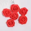 Flores decorativas 100pcs pe -espuma de espuma falsa rosa cabeça (6,5 cm/2,56in) Artificial Handmade Diy Wedding Bridal Bouquet Home Decoration Milk