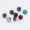 Stud Earrings Natural Stone Healing Crystal Quartzs 10mm Round Beads Steel Fashion Ear Jewelry For Women Girl Wholesale