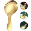 Coffee Scoops 8 Pcs Stainless Steel Round Spoon Short Golden Spoons Soup Small Ice Cream Scoop