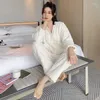 Home Clothing Flannel Soft Women Pajamas Suit Long Sleeve Intimate Lingerie Casual 2PCS Sleep Set Homewear V-Neck Pyjamas