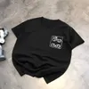 T-Shirt High Edition 2024 Foam Halo Farbstoff bestickte gefälschte Pocket T-Shirt Herren und Damenstil Kurzarm