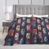 Blankets Happy Camper Blanket Soft Warm Flannel Throw Plush For Bed Living Room Picnic Travel Home Couch