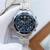 Nuovo marchio Top Omegx 44 mm Sea Master Mens Watch Multifunctional Chronograf