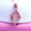 Chains Plated 14K Rose Gold Exquisite Hollow Out Necklace Pendant Shining Light Luxury Clavicle Chain Jewelry