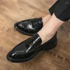 Casual schoenen krokodil patroon loafers mode dikke zool handgemaakte lederen bedrijf oxford