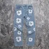 Marchio di moda jeans femminile uomini donne high street hip-hop stampato coppia di kapok pantaloni a gamba dritta