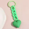 Nyckelringar Lanyards Handgjorda Heart Keychain Acrylic Plastic Link Chain Key Ring for Women Girls Handbag Pendant Accessorie Car Keys Smyckesgåvor Q240403