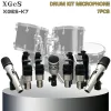 Микрофоны 7pcs Performance Jazz Beat Show Show Microphone Party KTV Wired Instrument Drum Kit Microphones