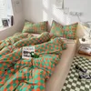 Conjuntos de cama 4pcs Nórdicos Conjunto de tampa de edredão de edredom para o quarto para meninas linho moderno com fronhas