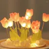 Fête favorable cadeaux mini tulip nuit clair cristal Glass Ball Lights Bedroom Ornements Home Wedding Decoration Anniversaire Saint-Valentin
