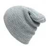 Basker hiphop stickad hatt kvinnors vinter varma casual akryl slouchy virkning ski beanie kvinnlig mjuk baggy skallies beanies män