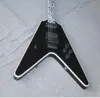 Flamethrower Flying V Ultima Fire Tiger Glos Black Electric Guitar Floyd Rose Tremolo Mop Abalone Flame Inclay Black 3348732