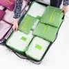 Sacs de rangement Organisateur de voyage Ensemble de mode de mode Fonction d'emballage Cois de chaussures portables Sac de maquillage à bagages 6PCS