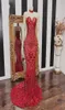 Moderne lange rote Meerjungfrau Prom Kleider 2020 Schatz Afrika Frauen Schwarzes Mädchen Pailletten Abendkleid Custom Made3731239