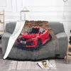 Coperte Civic Tipo R Stampa ad alta qialità Flanella calda Auto sportiva coperta JDM Drift Racing Nsx Tuner