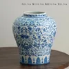 Vazen blauw en wit aardewerk vaas vintage eettafel kantoor huisdecoratie woonkamer ornamenten bloem ware