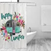 Shower Curtains Happy Go Camping Car Flower Floral Curtain Set With Non-slip Rugs Complete Bathroom Accessories Decor
