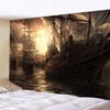 Wandteppiche nautische Wandteppichpiratenschiffwand für Dekoration Ästhetik Wohnzimmer Schlafzimmer Schlafzimmer Schlafzimmer Vorhang